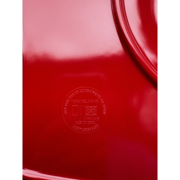 Melamine Knit Sweater Motif Design Red Stocking Platter Brand New In Box! - Picture 9 of 10